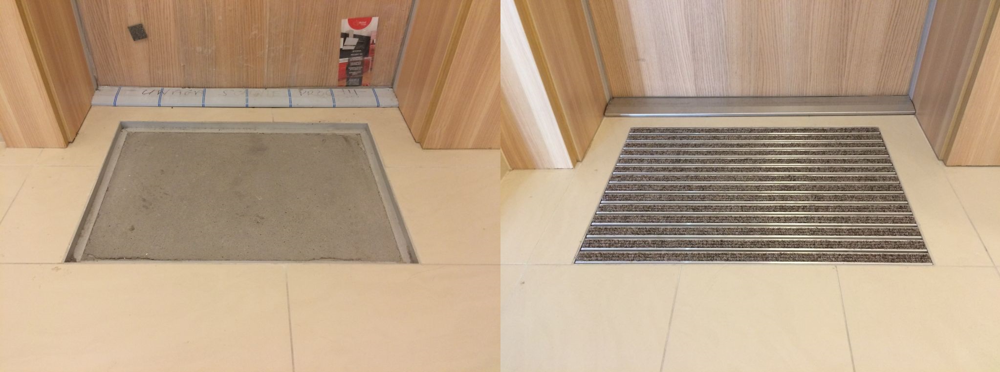 The small size of the aluminum profile mats is suitable for installation in a residential building.