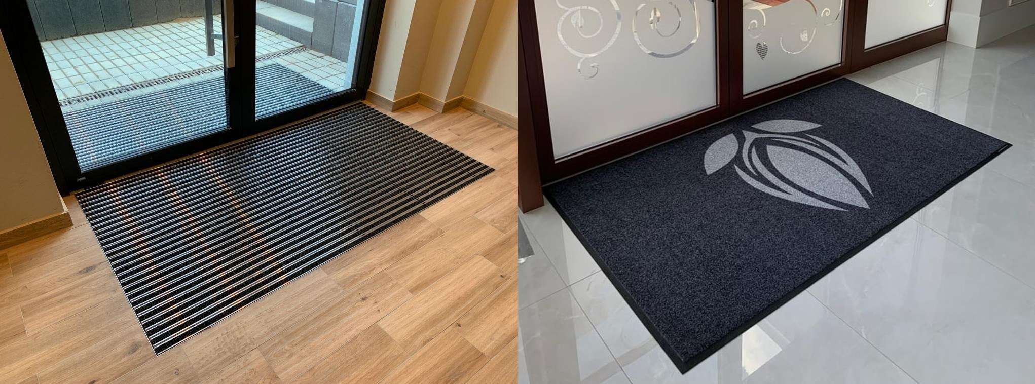 Sauberlaufmatten nach Maß, Variante aus Aluminiumprofilen und Textil.
